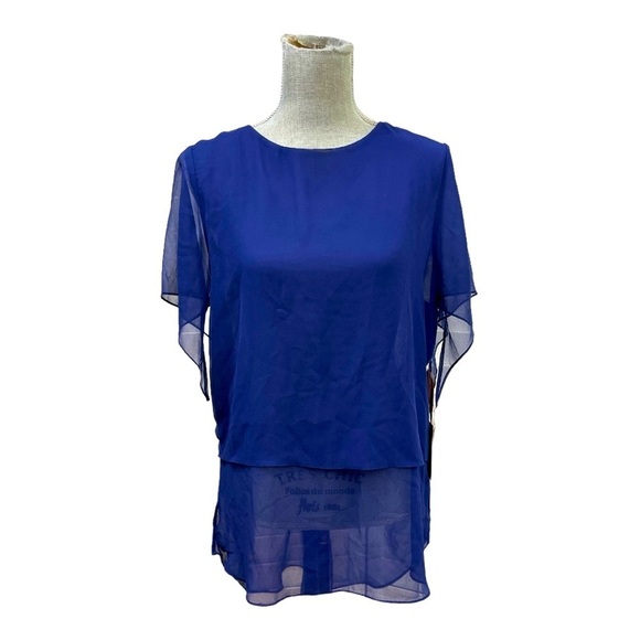 Dex 1965 Blue layer, ruffle blouse size L - Picture 7 of 10